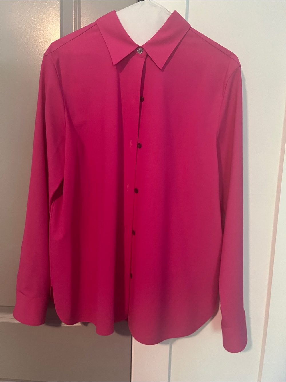 Theory woMen's Hot Pink Long-Sleeve Dress Shirt